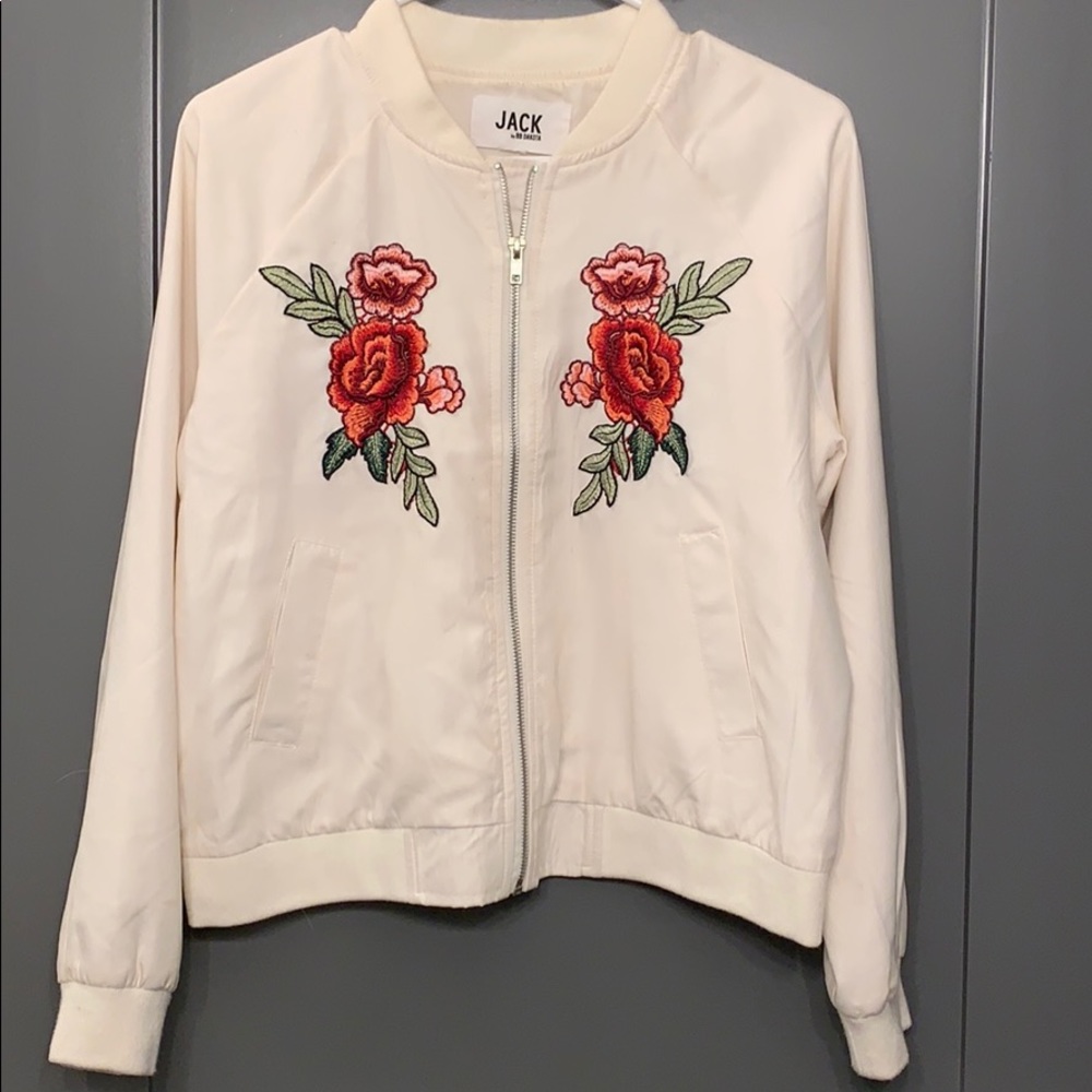 Bomber jacket with floral detail